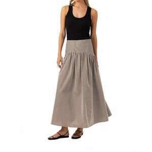 NEW SUNDAYS stripe celeste skirt in umber stripe